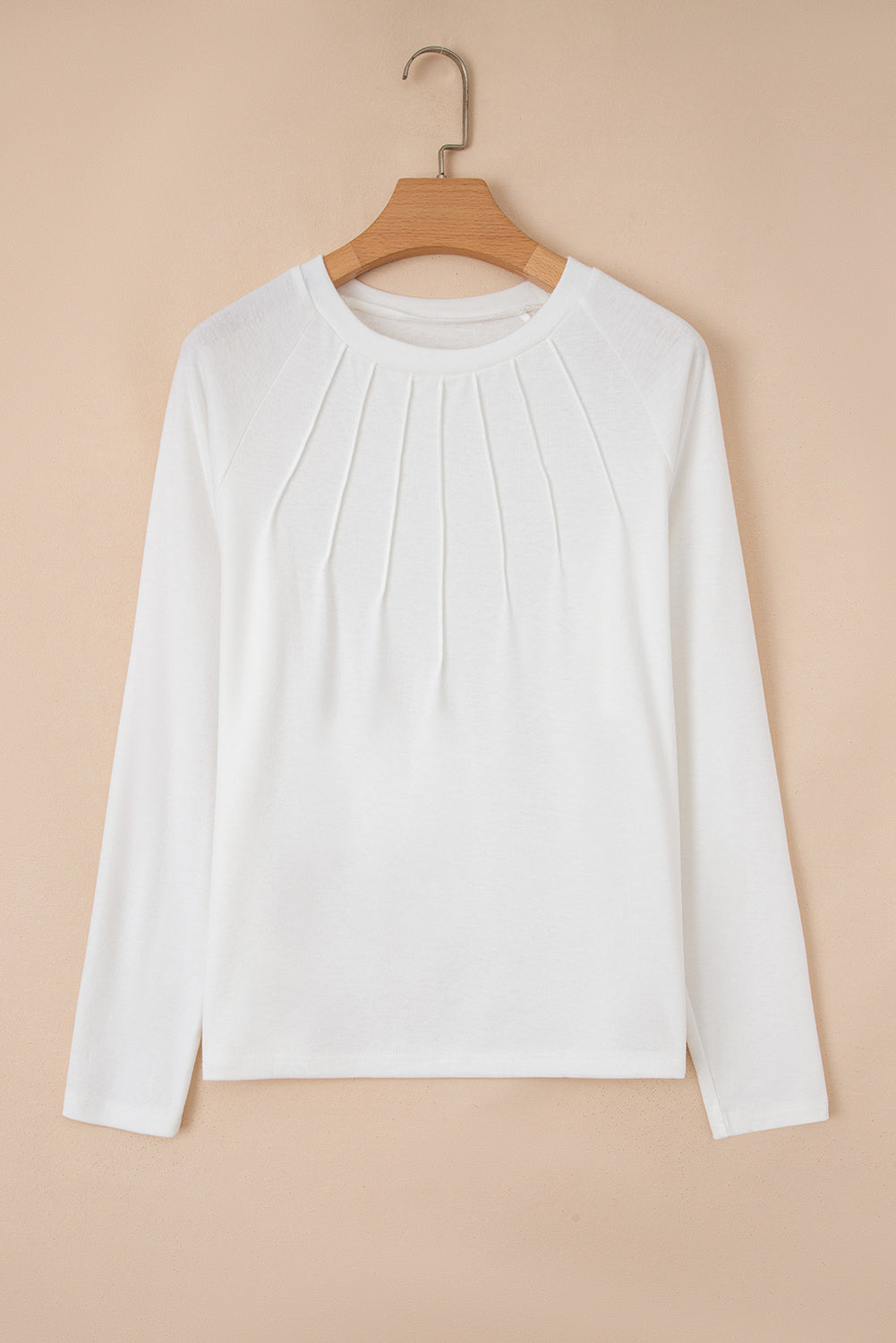 Navy Blue Solid Color Seam Detail Raglan Long Sleeve Top