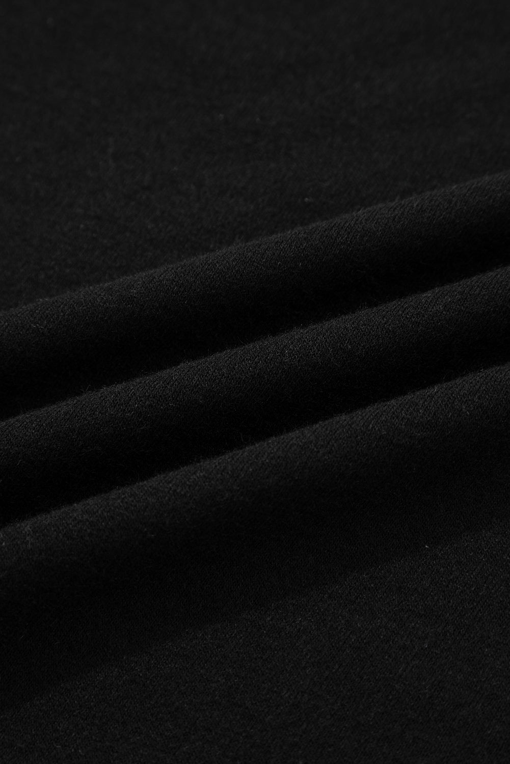 Navy Blue Solid Color Seam Detail Raglan Long Sleeve Top